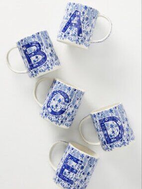 Anthropologie 1 Folksong Monogram Mug Letter C